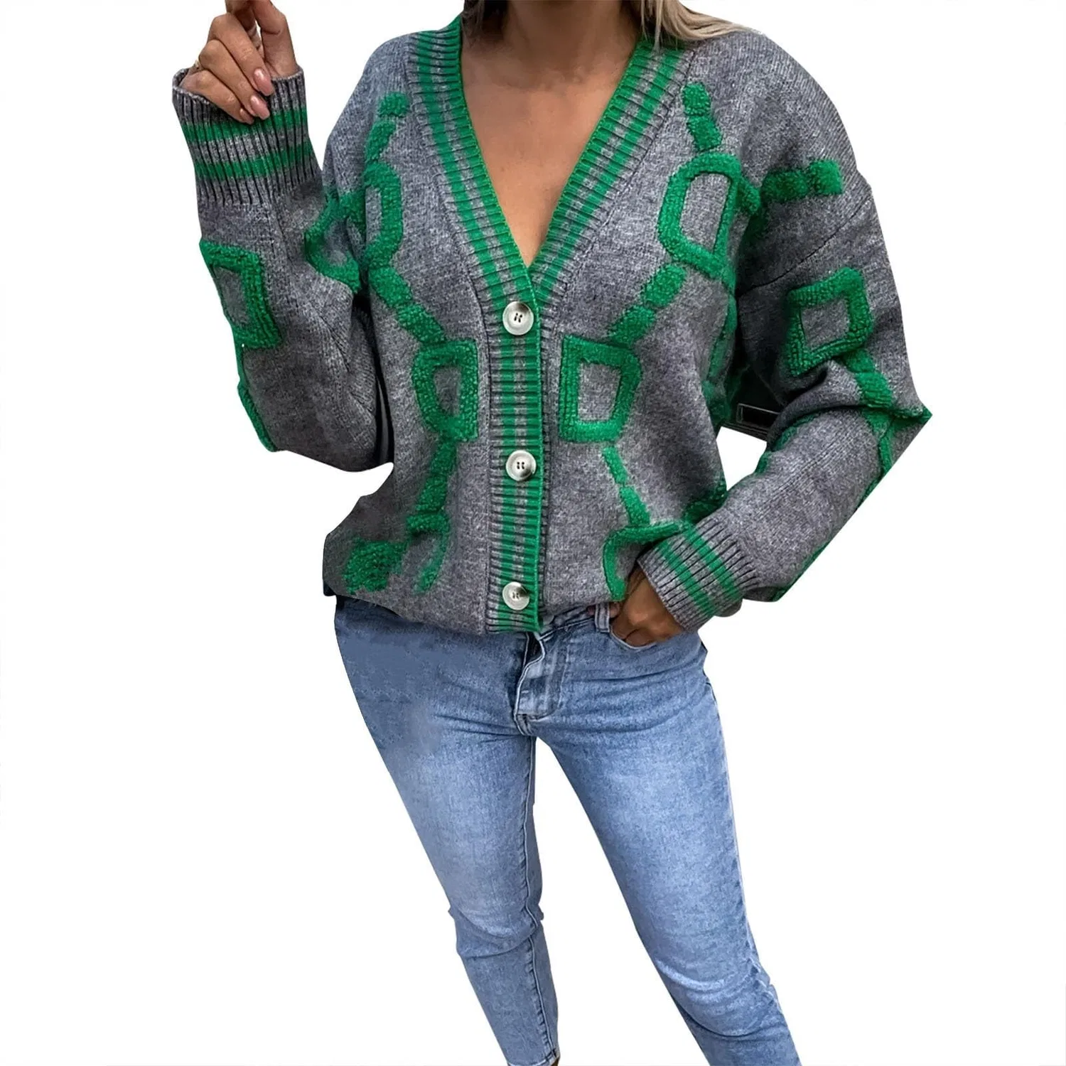 Женское зимнее пальто оверсайз с длинным рукавом, Grey