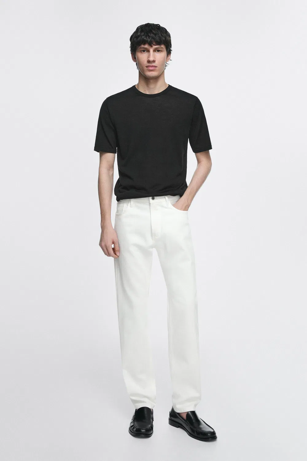 Джинсы Massimo Dutti, узкие, белый