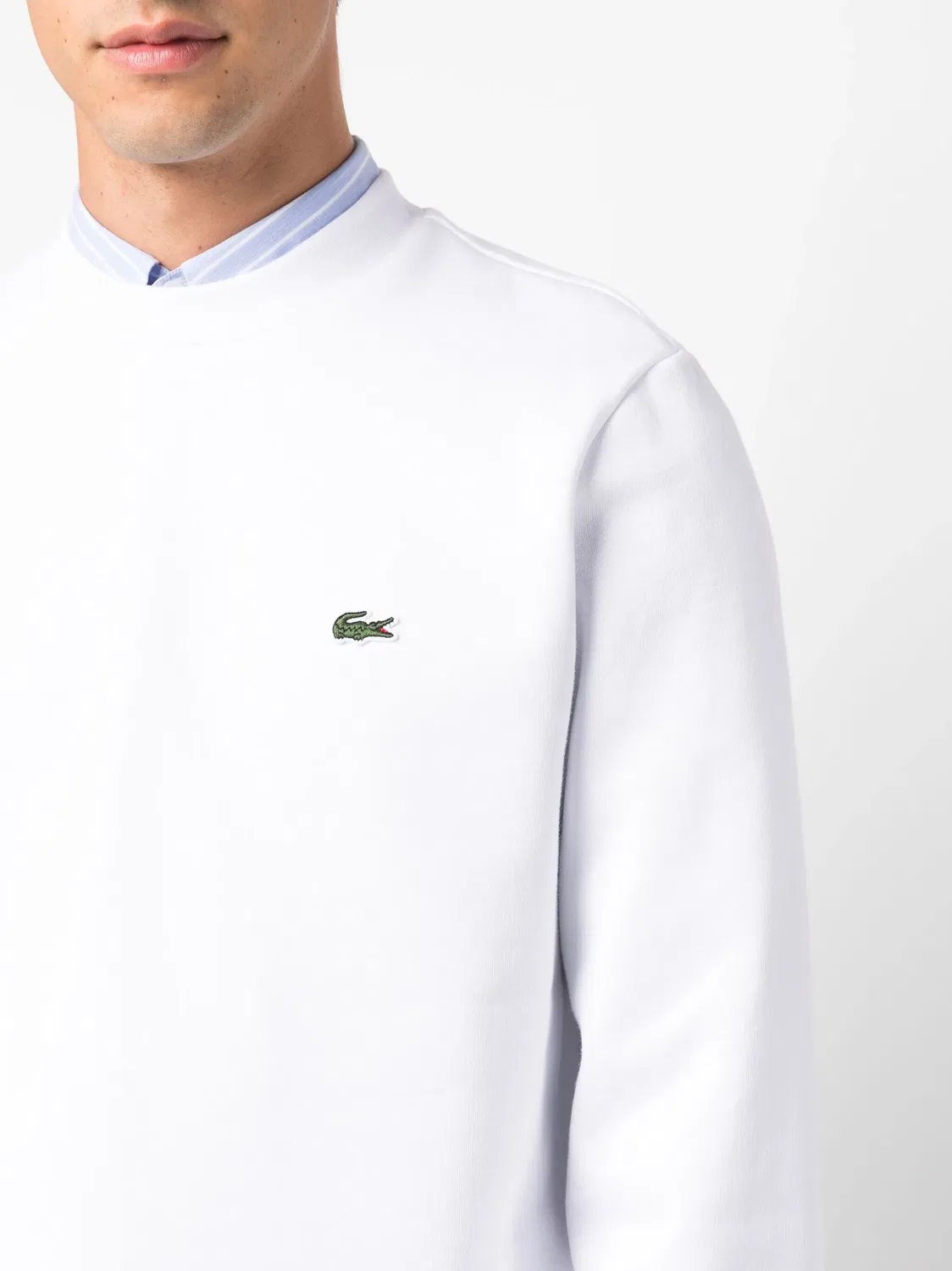 Свитшот с вышитым логотипом Lacoste, белый — фото 4