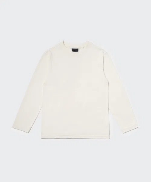 Детское футболка с длинным рукавомRelaxed Crew Neck Long Sleeve T-Shirt MUSINSA STANDARD KIDS, Cream — фото 3