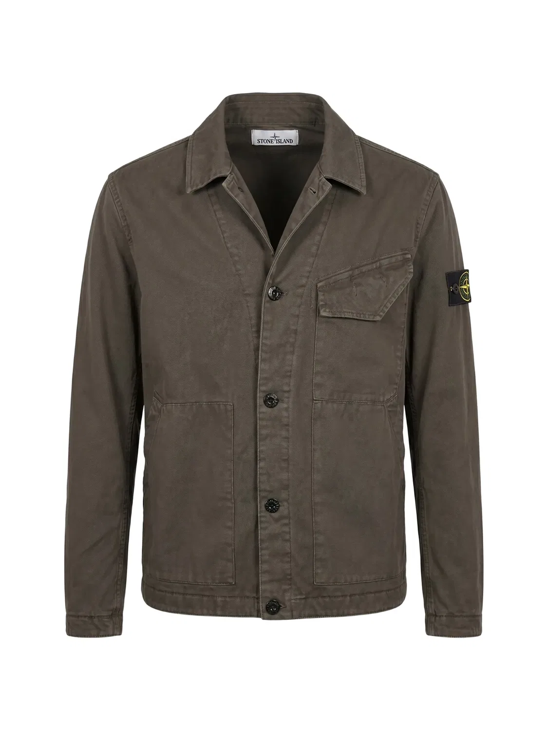 Stone Island Куртка-рубашка с логотипом, серый