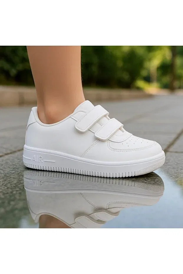 Детские кроссовки для девочек и мальчиков на липучках Mech Butik, White