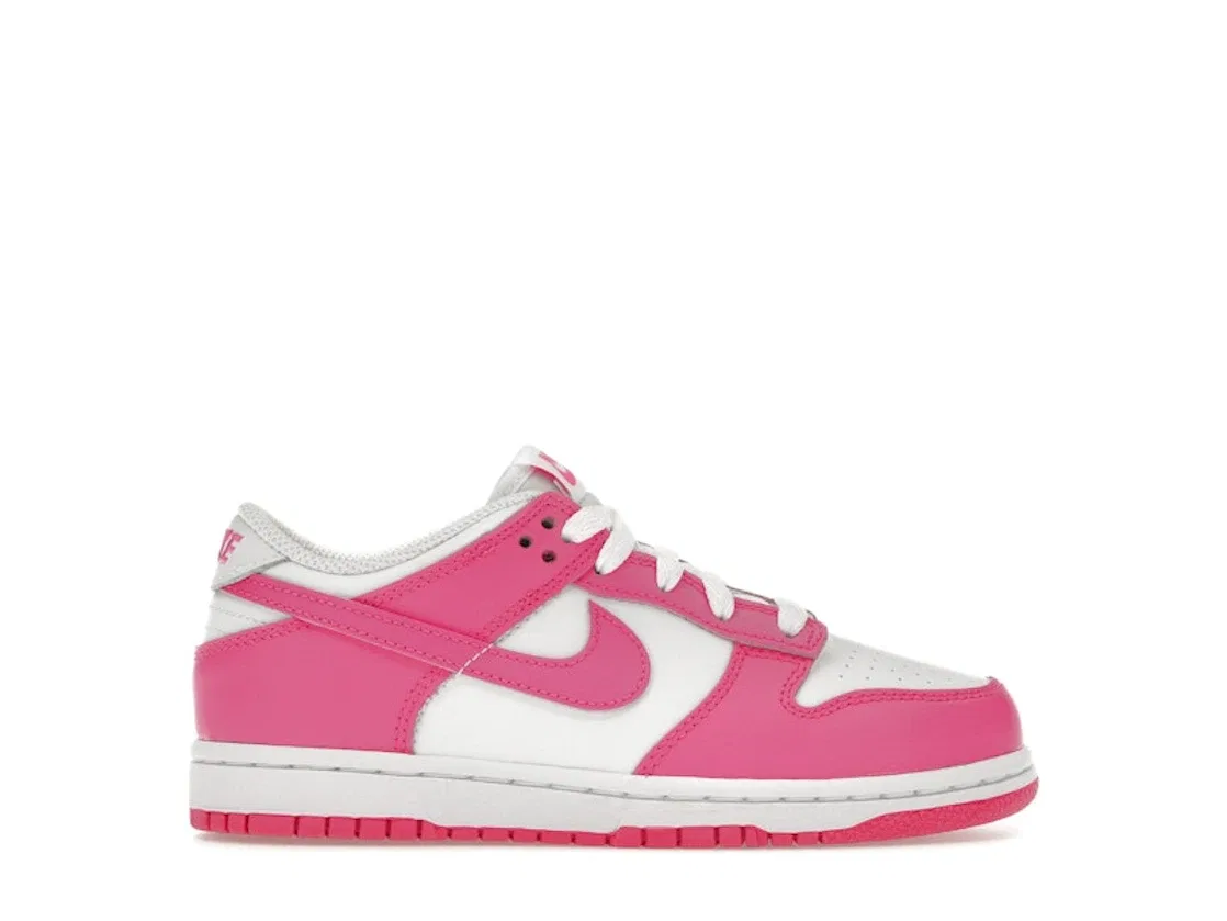 Детские кроссовки для мальчиков и девочек с низким верхом Nike Dunk Low Nike, White / Laser Fuchsia