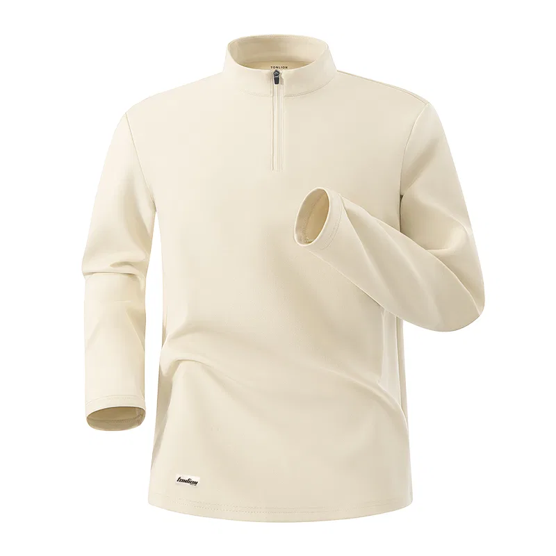 Детское полузамковое пуловер с длинным рукавом UPF50+ Tonlion, Light Beige