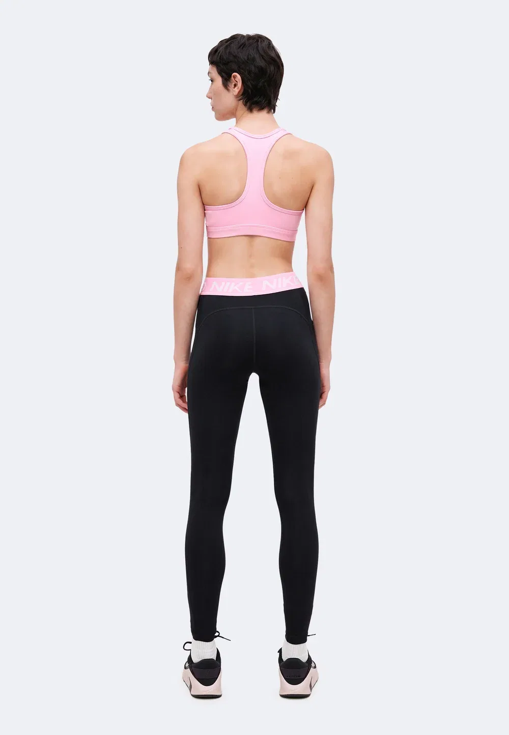 W np df 365 mr tight usm - леггинсы Nike Performance, Black/Pink Rise/White — фото 3