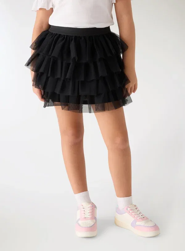 Юбка с завышенной талией A balze in - a-line skirt, Terranova, черный — фото 2