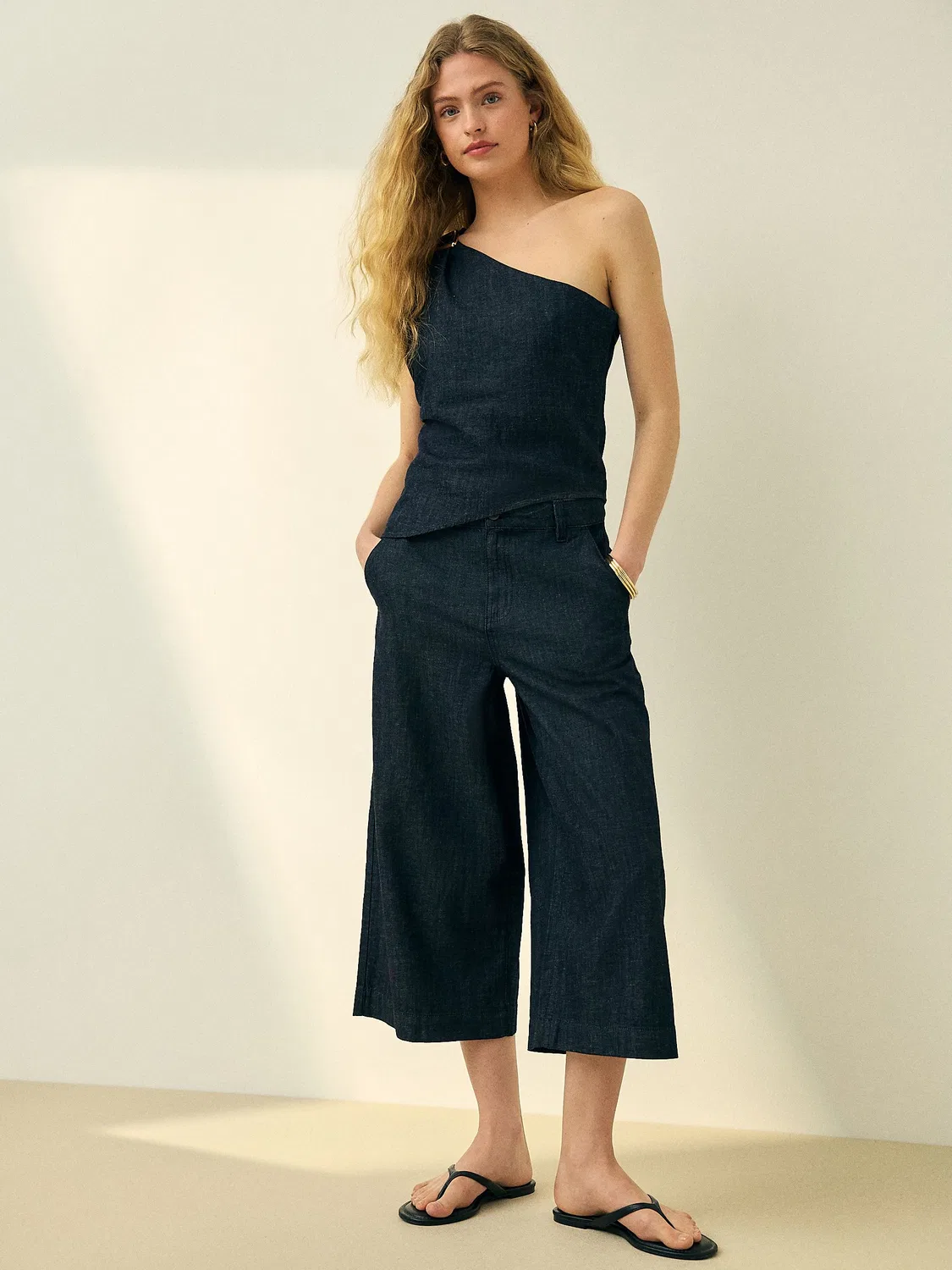 Джинсы широкие укороченные Indigo Blue Next, Indigo Blue