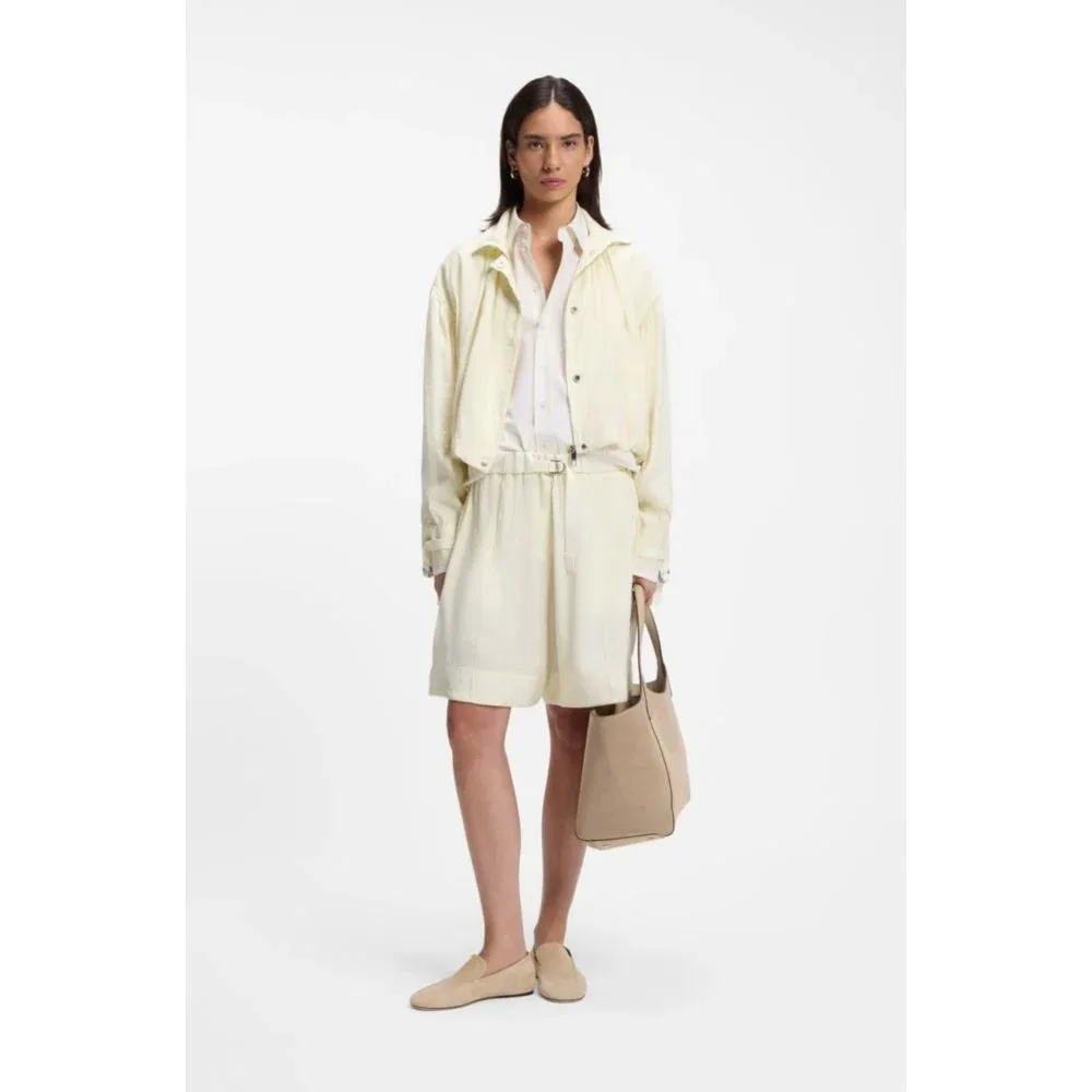 Женский бомбер свободного кроя с воротником-стойкой BOSS, Light Beige — фото 2