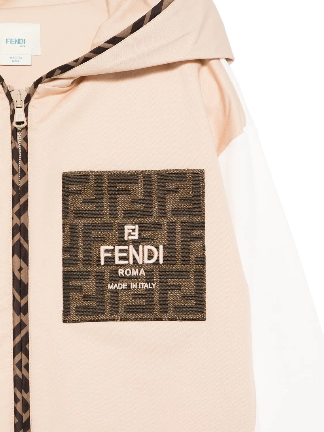 Куртка с капюшоном и накладными карманами FENDI, бежевый — фото 3