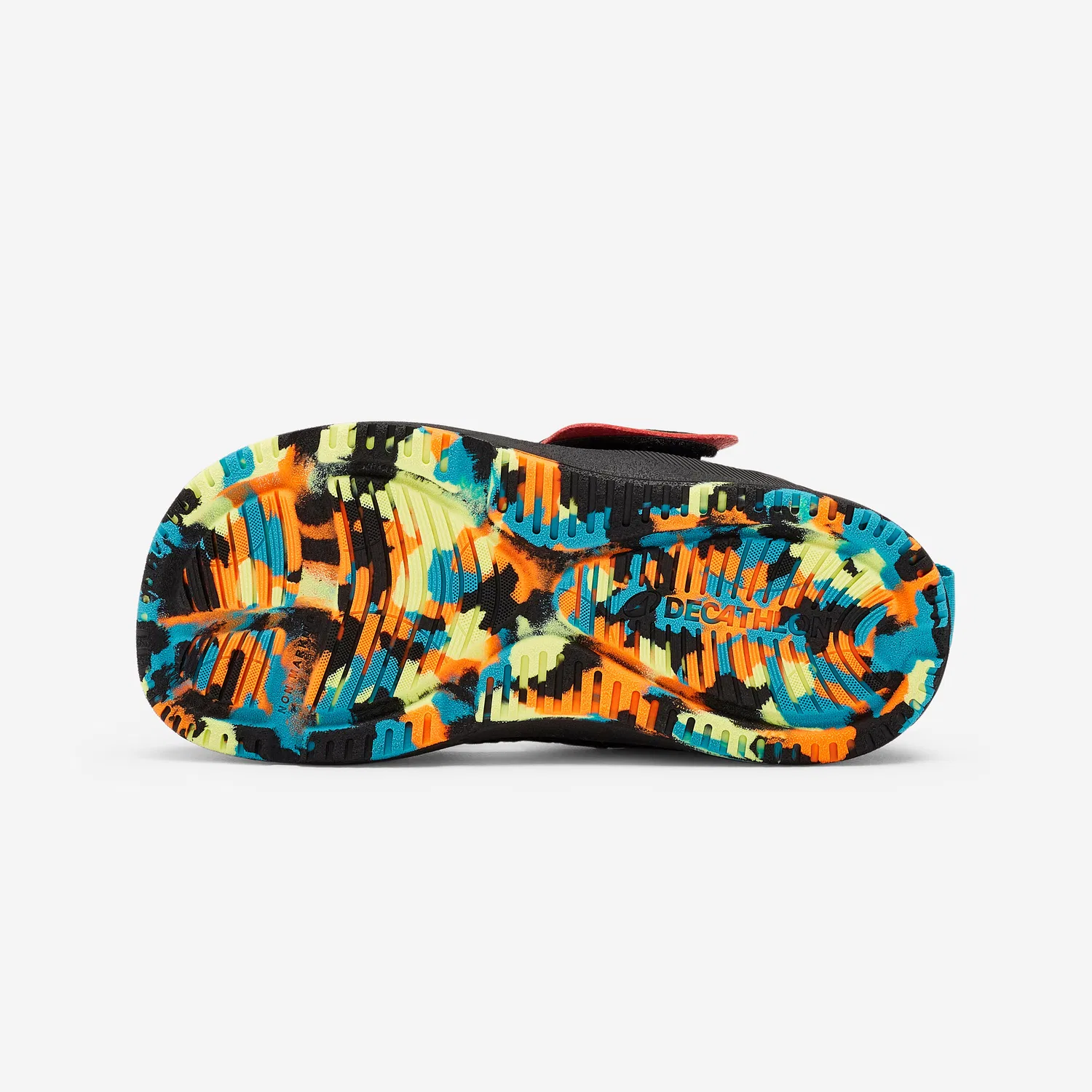 Детские дышащие ботинки для ходьбы Stepper Fresh Decathlon, Цвет: Rauchschwarz / Aquamarin / Neonorangerot — фото 4