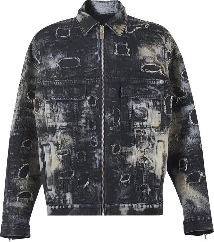

Куртка Givenchy Oversized Fit 4G Rivet Zip Denim Jacket 'Black/Beige', черный