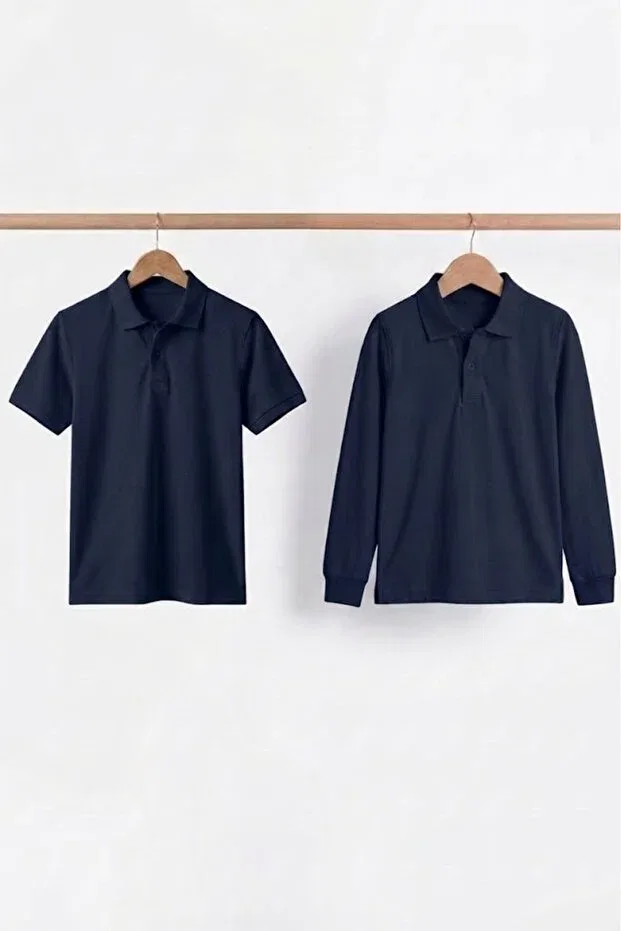 Детский комплект футболок с поло с коротким рукавом Nacar Store, Navy Blue — фото 3