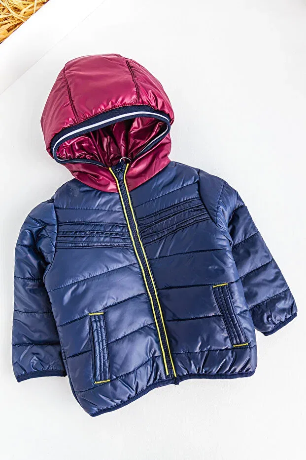 Детское зимнее пальто для девочек с капюшоном Babymod, Navy Blue