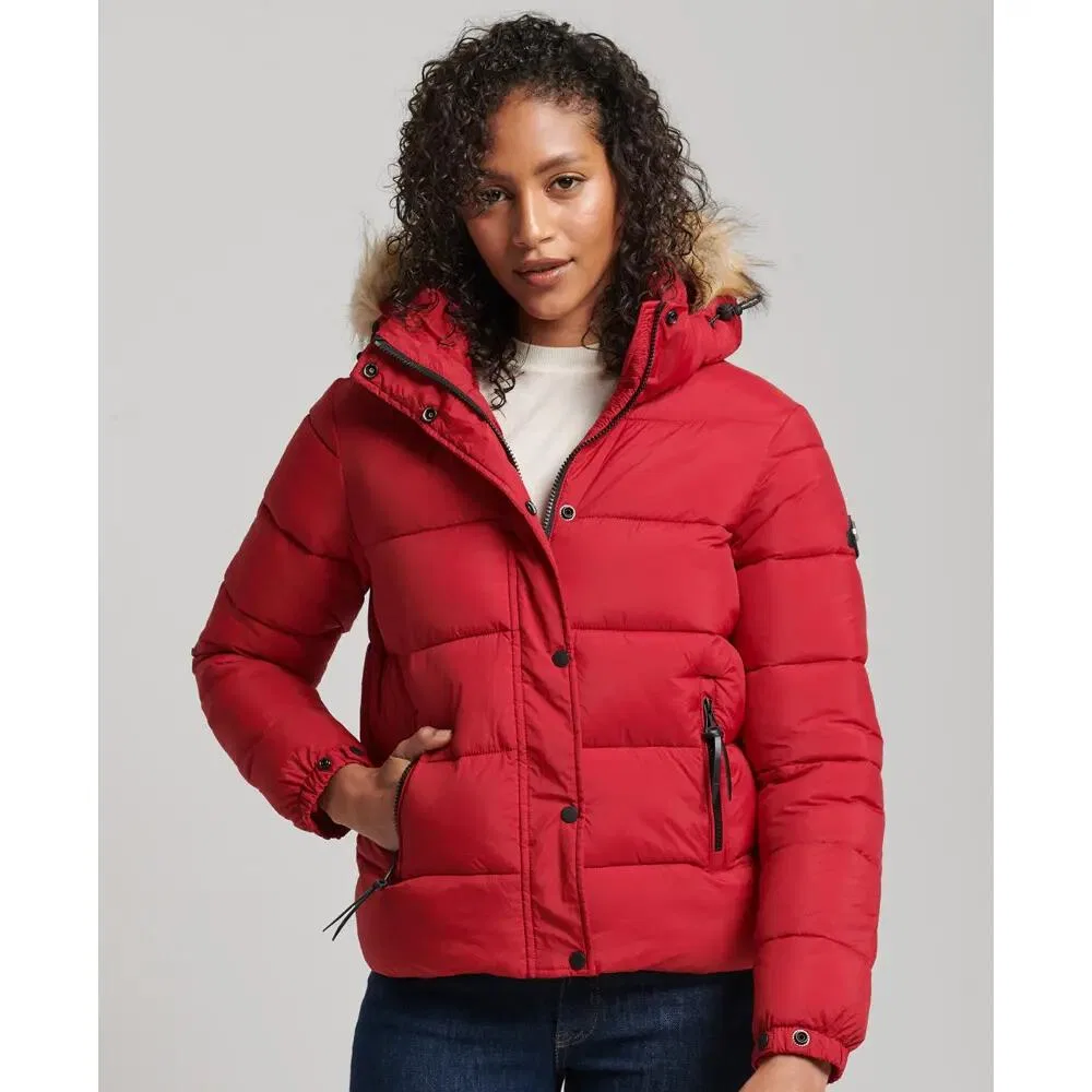 Женская куртка-пуховик с капюшоном Superdry, Цвет: ROT — фото 3