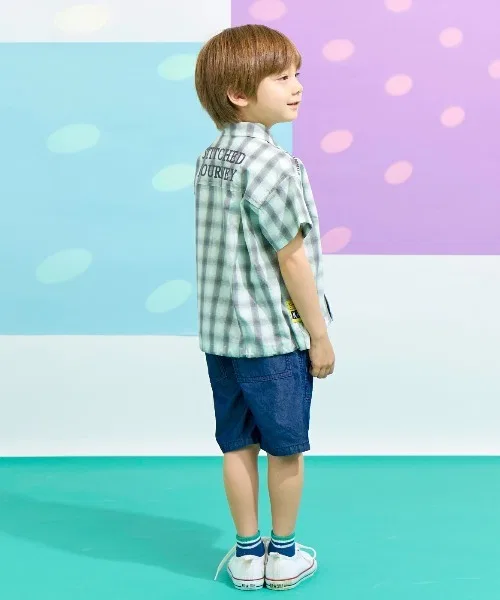 Детские шорты из холодящего денима с флап-карманами KP BOY, Navy — фото 3