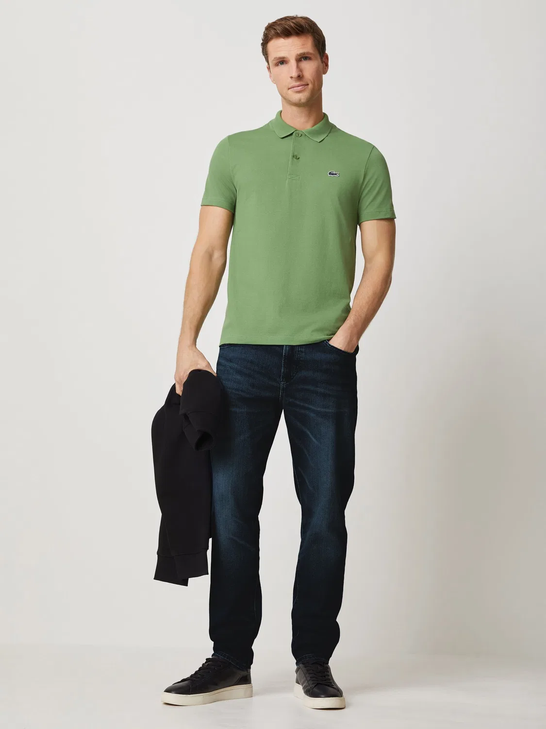 Lacoste Светло-зеленая рубашка-поло стандартного кроя с короткими рукавами — фото 2