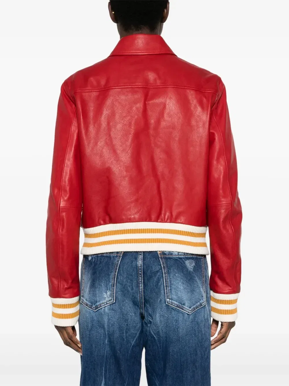 Кожаный бомбер Varsity Dsquared2, красный — фото 4