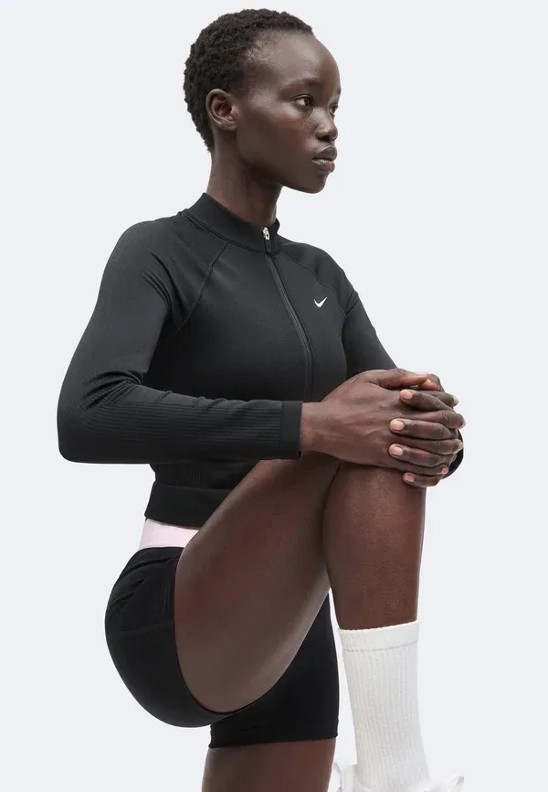 Куртка тренировочная с технологией Dri-fit, Midlayer - training jacket, Nike Performance, Black/White, белый — фото 4
