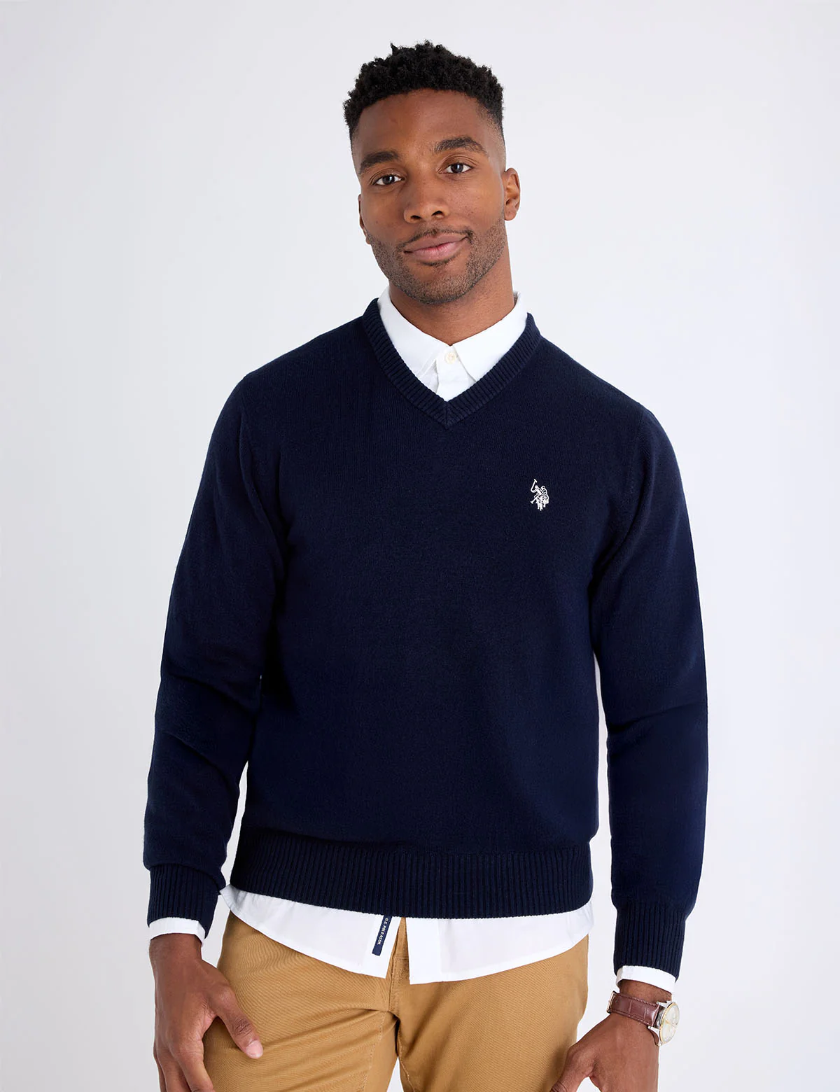 

Свитер U.S. Polo Assn Solid V-neck, темно-синий