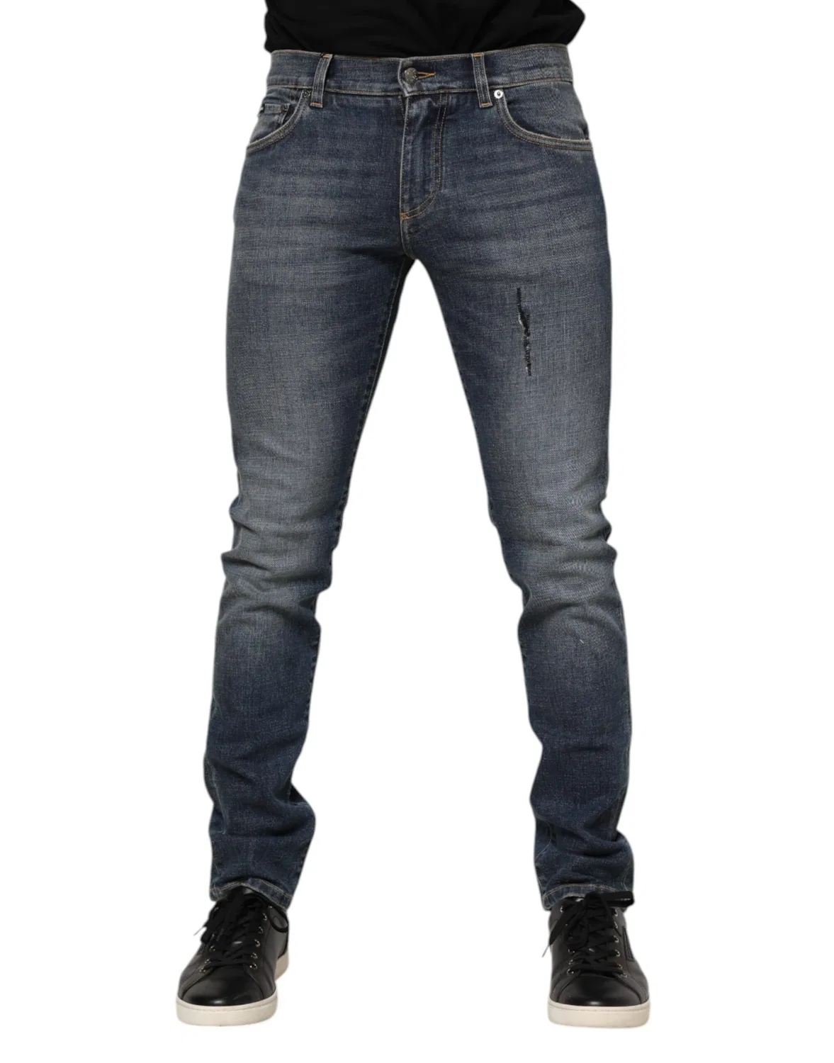 Мужские джинсы-скинни с потертостями Skinny Jeans Dolce & Gabbana, Blue