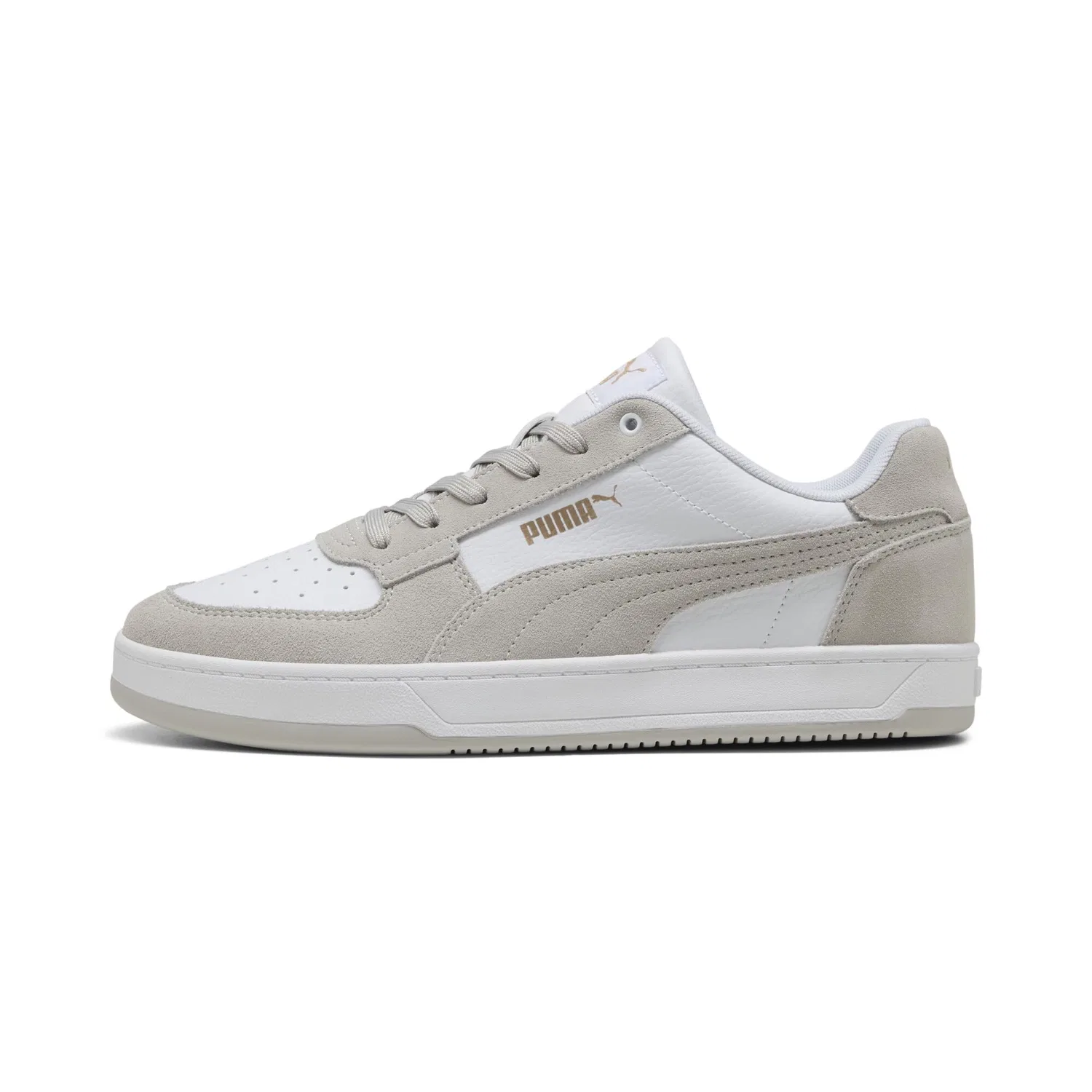 Детские кроссовки для мальчиков с закрытым носком Caven 2.0 PUMA, Cool White Light Grey PUMA Gold