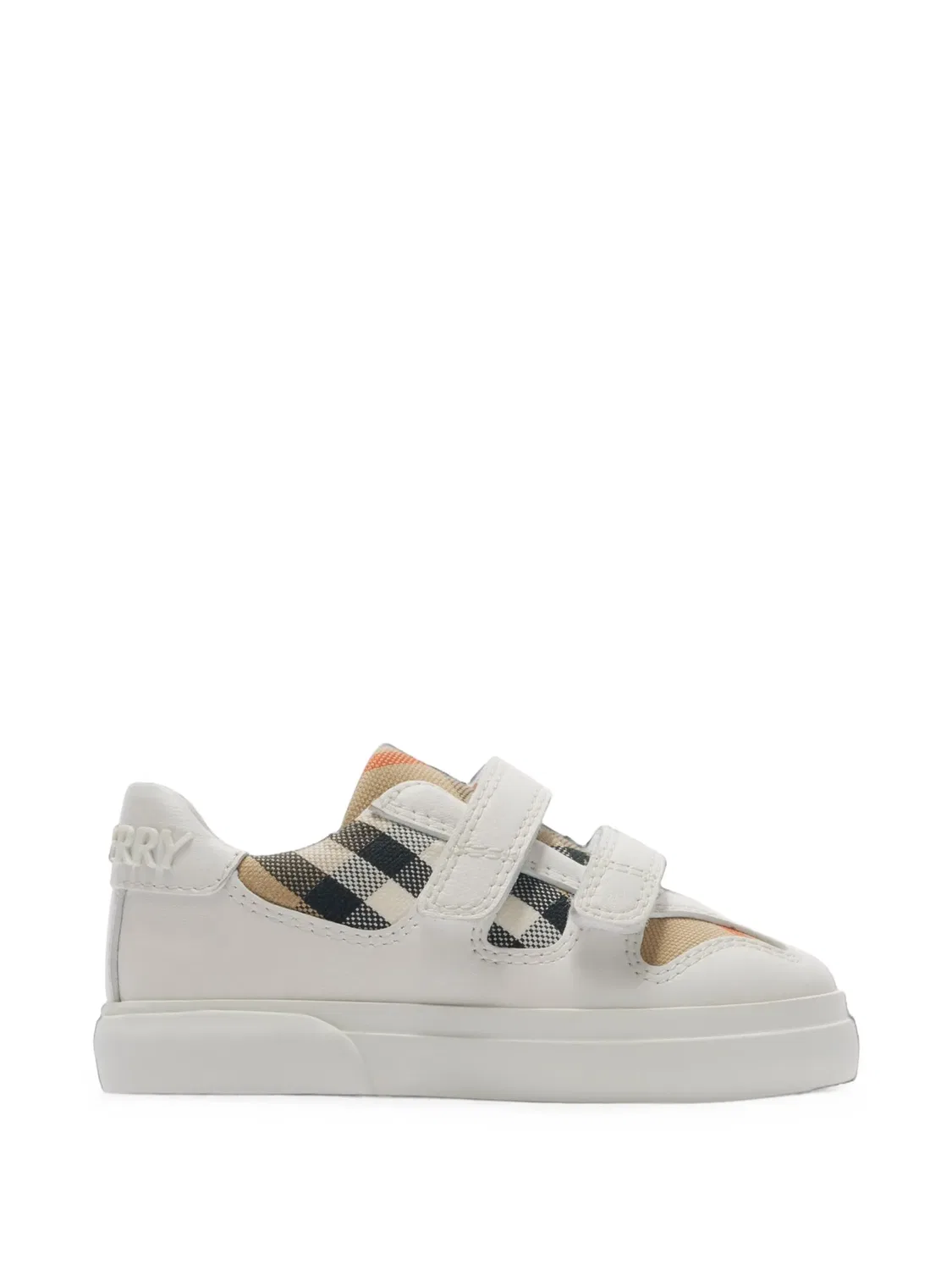 Проверьте кроссовки с ремешком на липучке Burberry Kids, белый