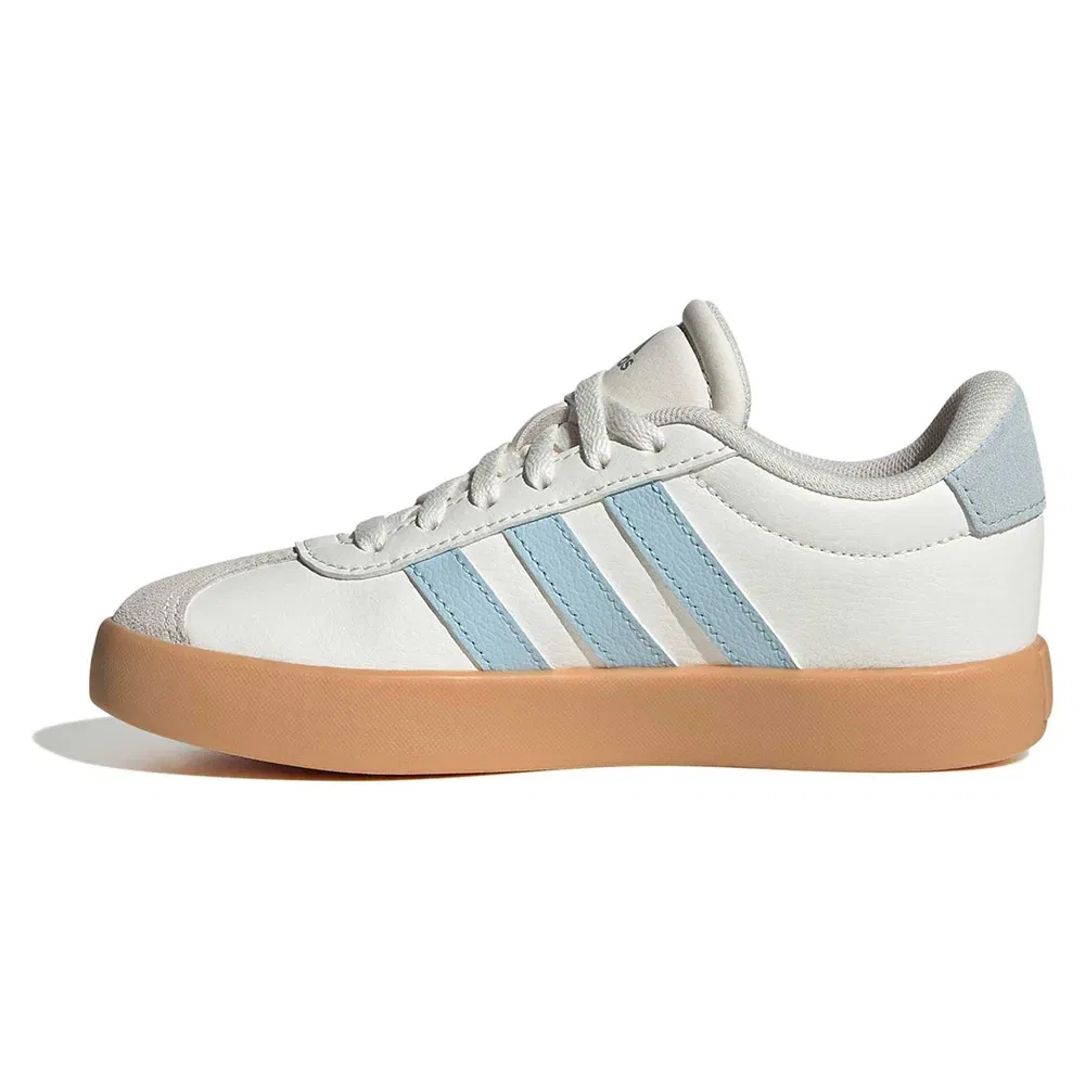 Детские кроссовки для девочек из замши VL Court 3.0 Adidas, White — фото 3