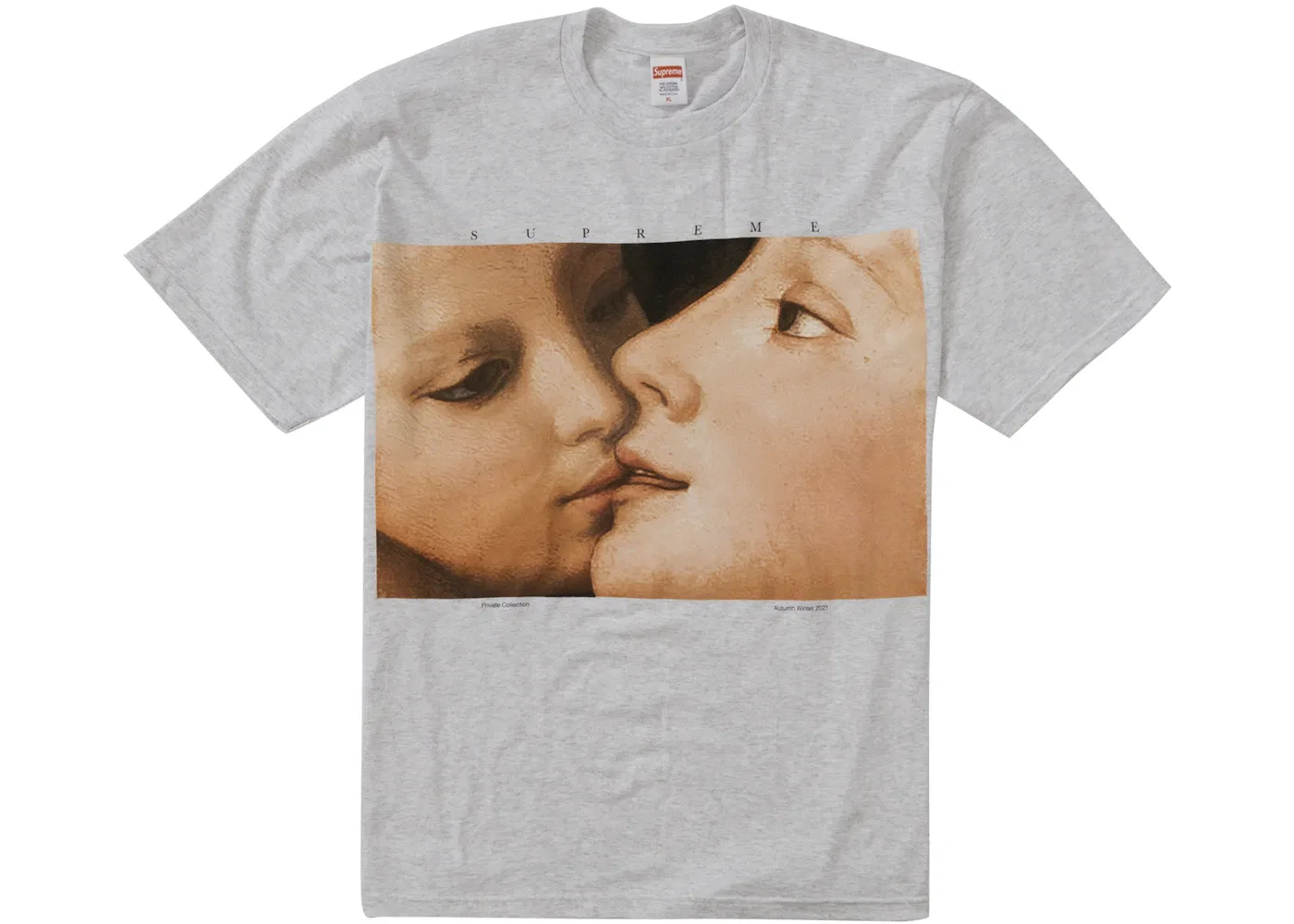 Мужская футболка с принтом Supreme Tee (FW21), Ash Grey