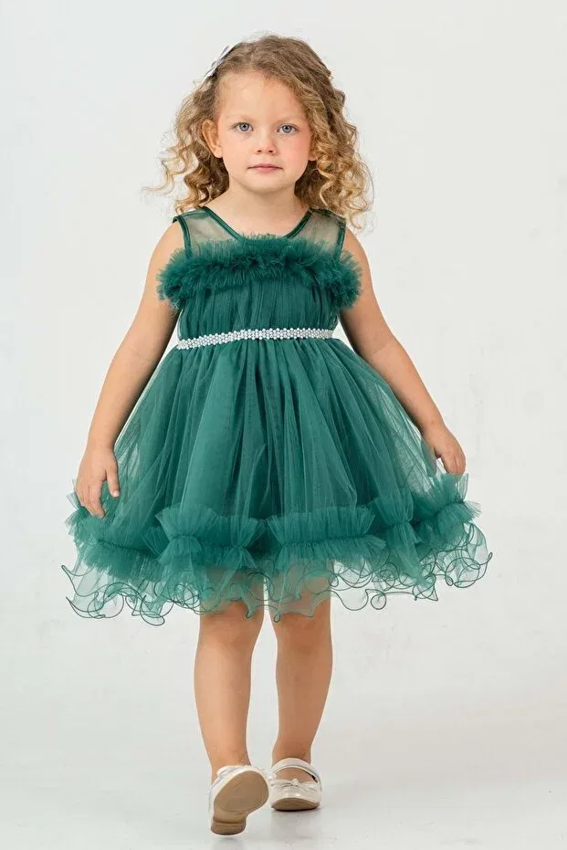 Детское платье для девочек без рукавов Aizona Girl's Evening Dress Mnk Baby&Kids, Green