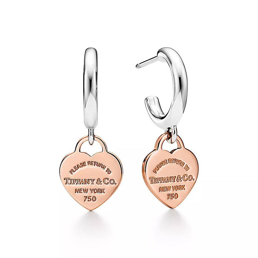 

Серьги Tiffany & Co. Return to Tiffany Hoop, серебро/розовое золото