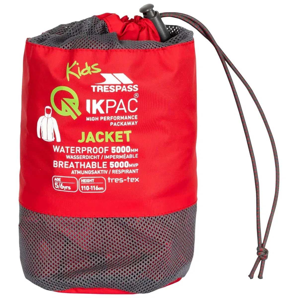Детская куртка-дождевик Qikpac Trespass, Red — фото 3
