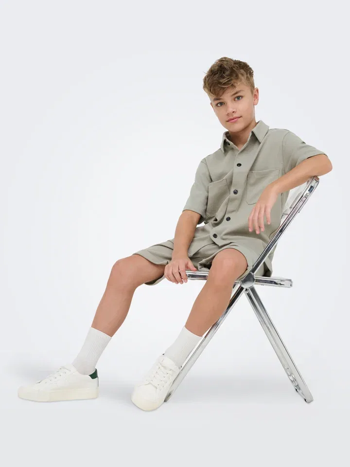 Рубашка классическая New Only & Sons Junior, бежевый
