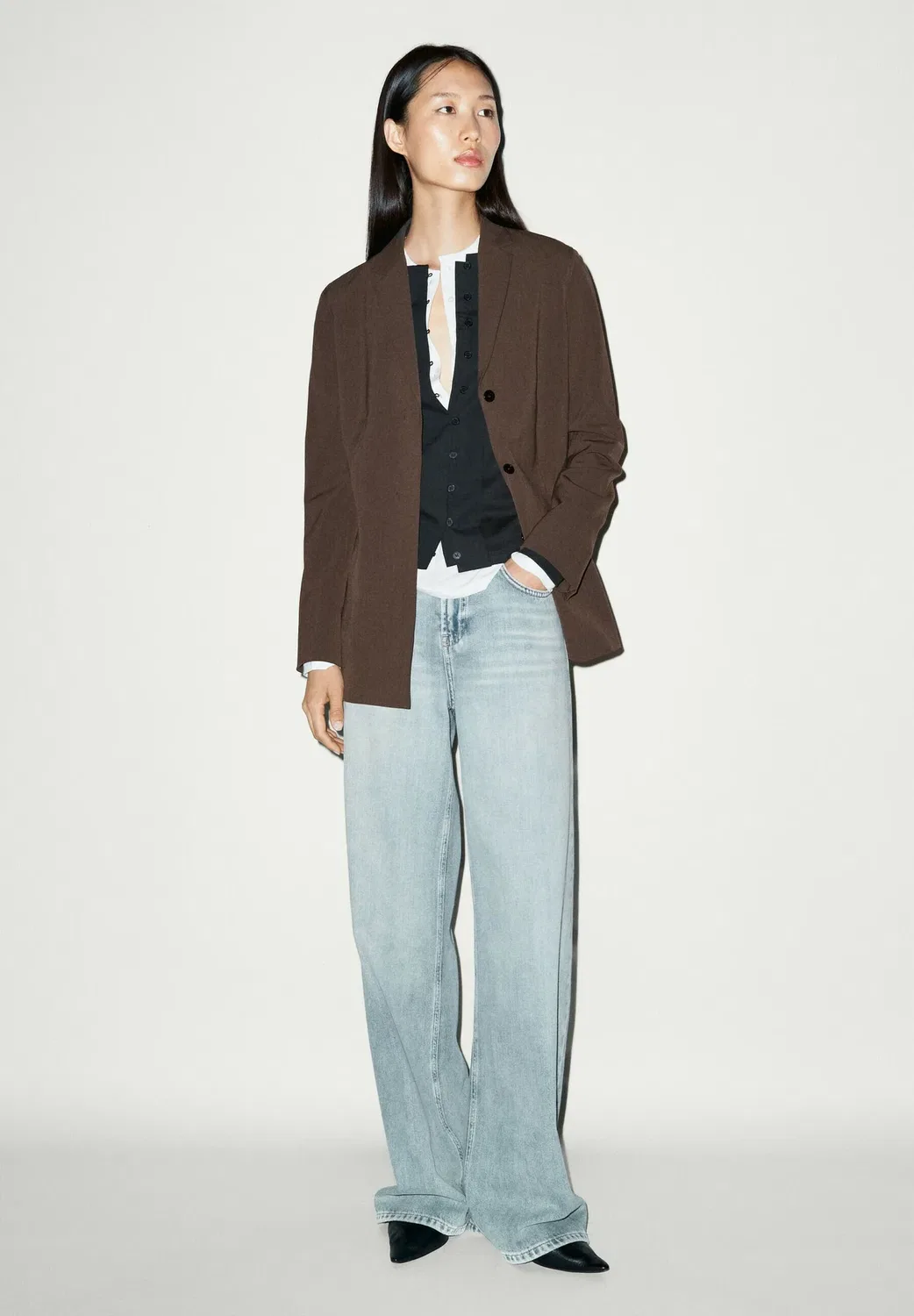 Блейзер Massimo Dutti, Dark Brown — фото 2