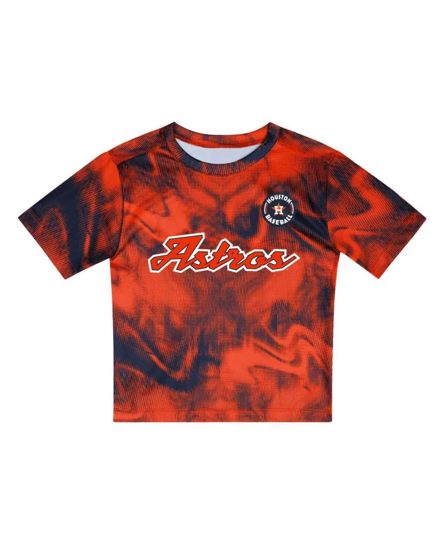 Комплект из футболки и шорт с принтом Houston Astros Hitter Infielder Outerstuff, Orange — фото 2