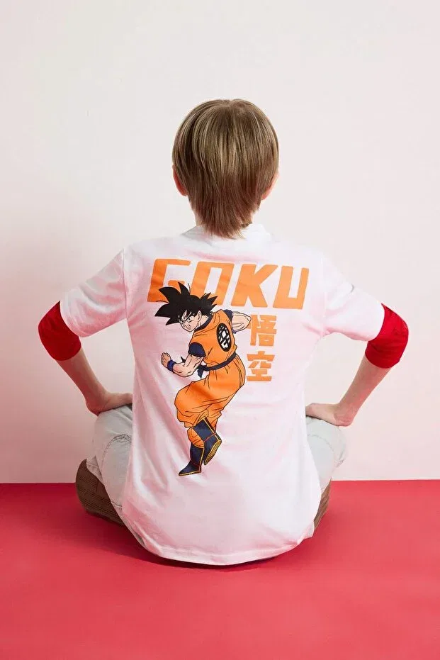 Детская футболка для мальчиков с принтом Dragon Ball Defacto, White-Wt346