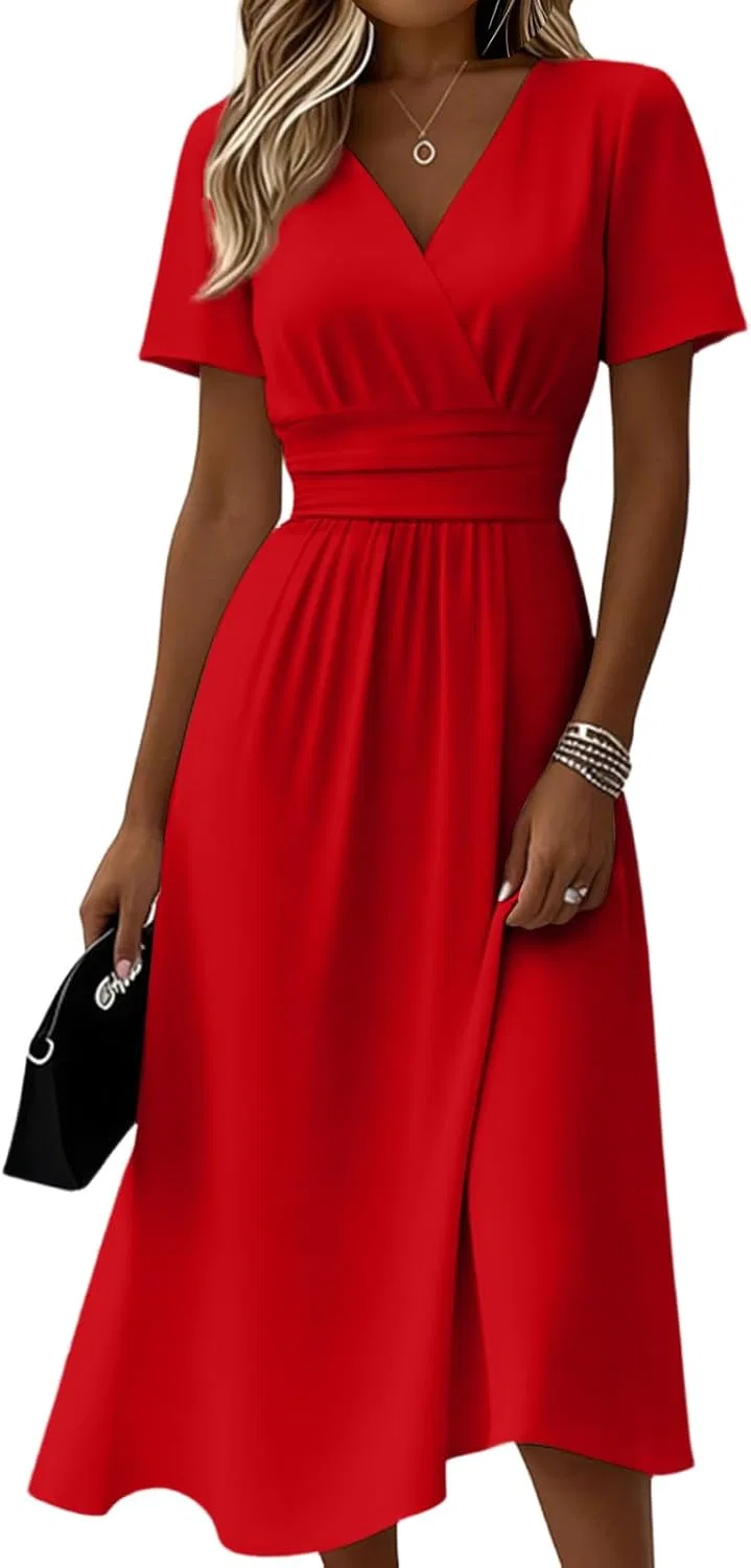Женское пляжное платье с запахом Plus Size, Red