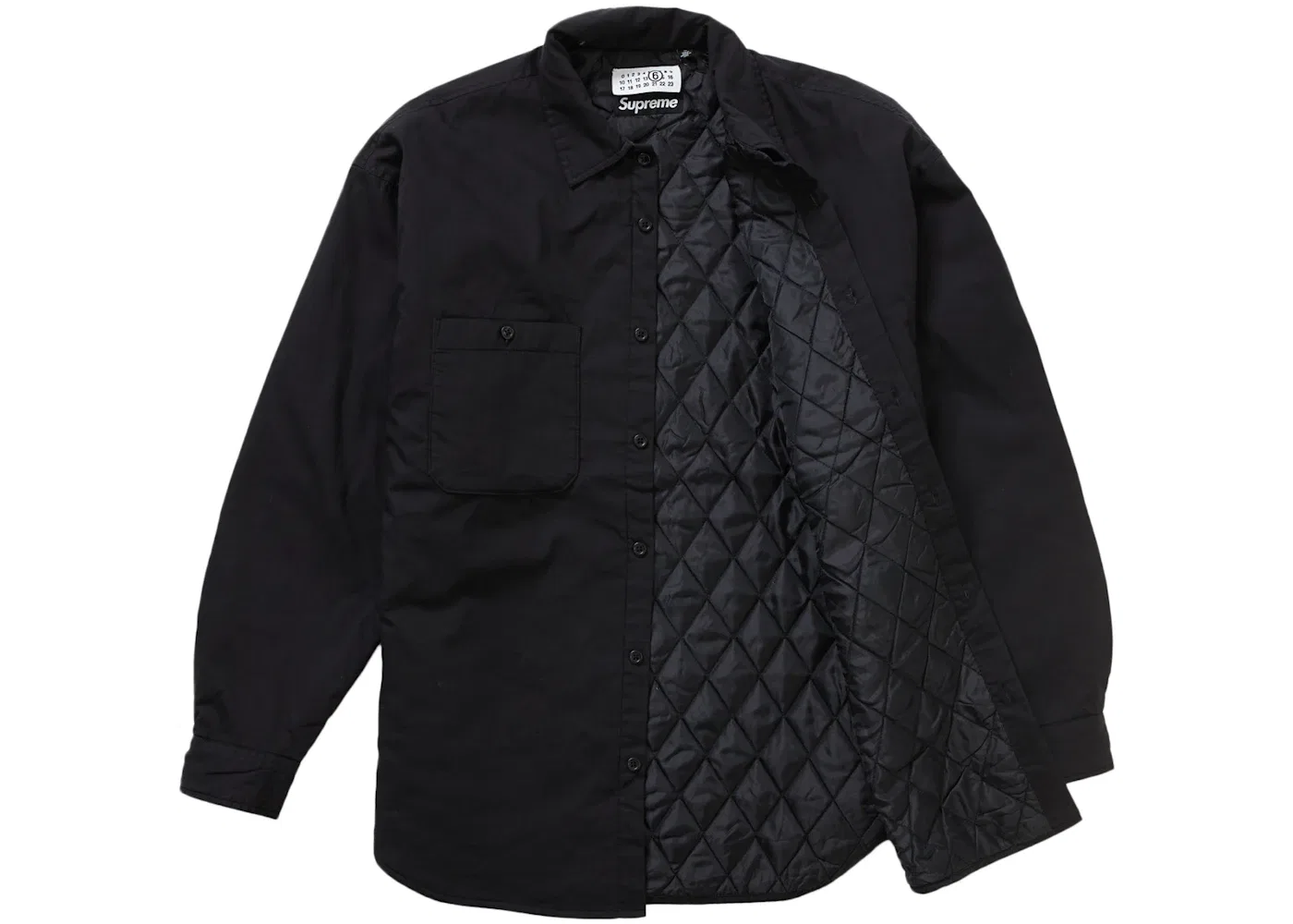 Мужская рубашка с наполнителем Supreme MM6 Maison Margiela Shirt, Black — фото 2