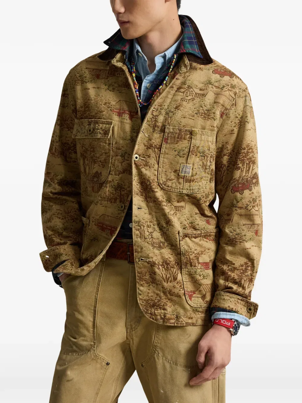 Куртка облегченная Barn Toile Polo Ralph Lauren, бежевый — фото 3