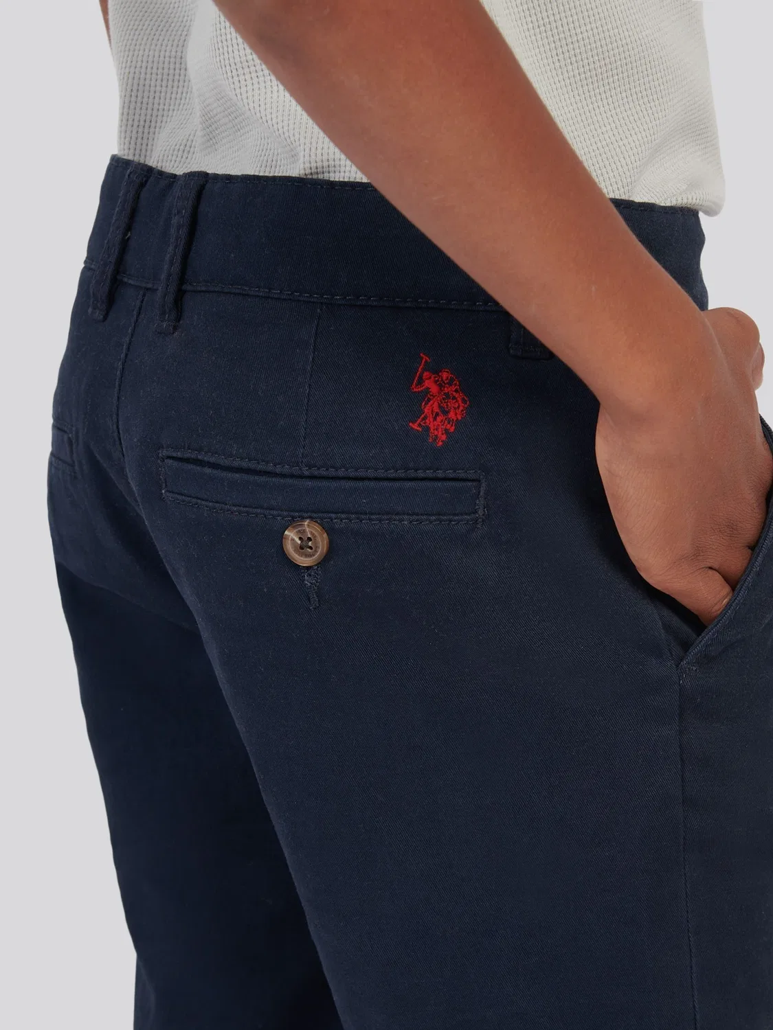 Шорты классические чинос, модель Classic Chino U.S. Polo Assn, синие — фото 4