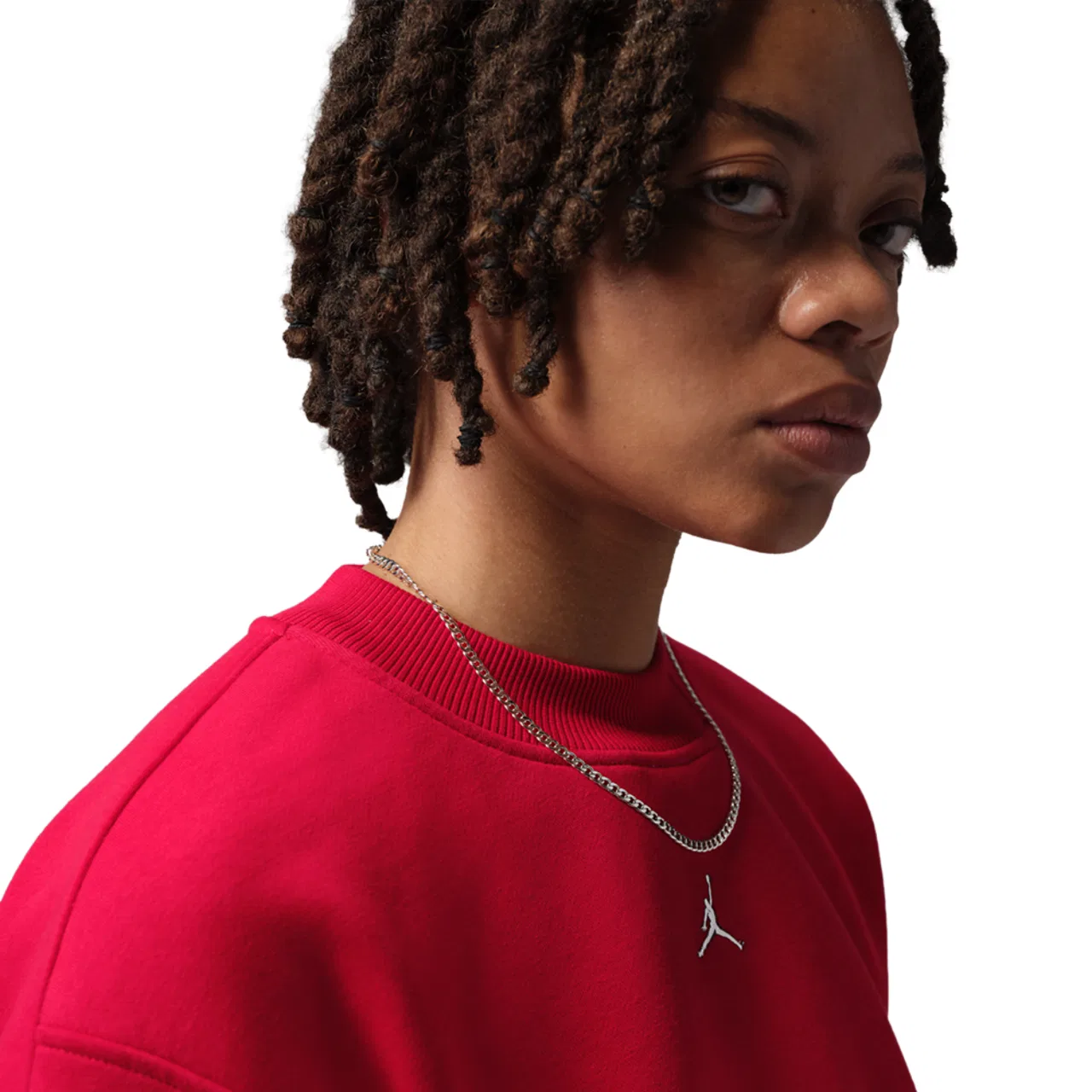 Женский свитшот с регланом, хлопковый, Jordan Brooklyn Fleece, Jordan, Gym Red — фото 3