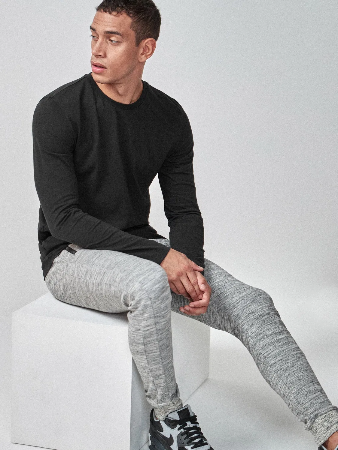 Футболка с длинным рукавом Slim Fit Next, черный