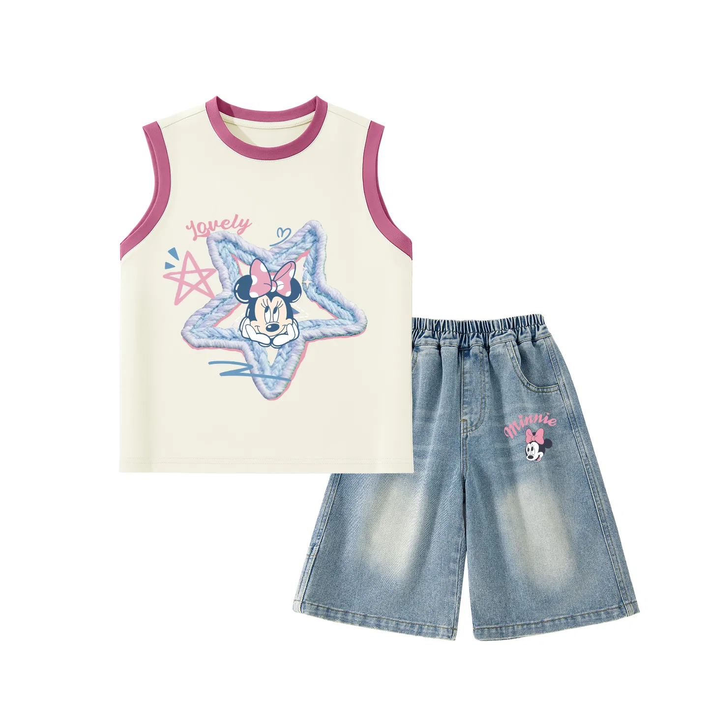 Костюм спортивный повседневный Disney, Rose Red + Denim Blue