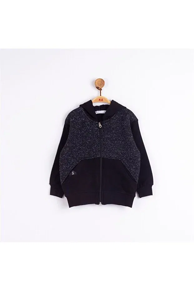 Детский вязаный кардиган на молнии для мальчиков Nk Kids, Black