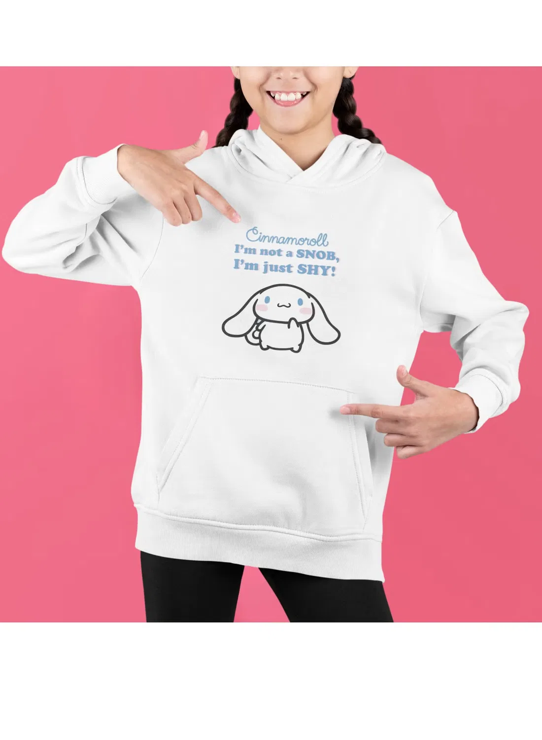 Худи с принтом Cinnamoroll love, Zoom, белый