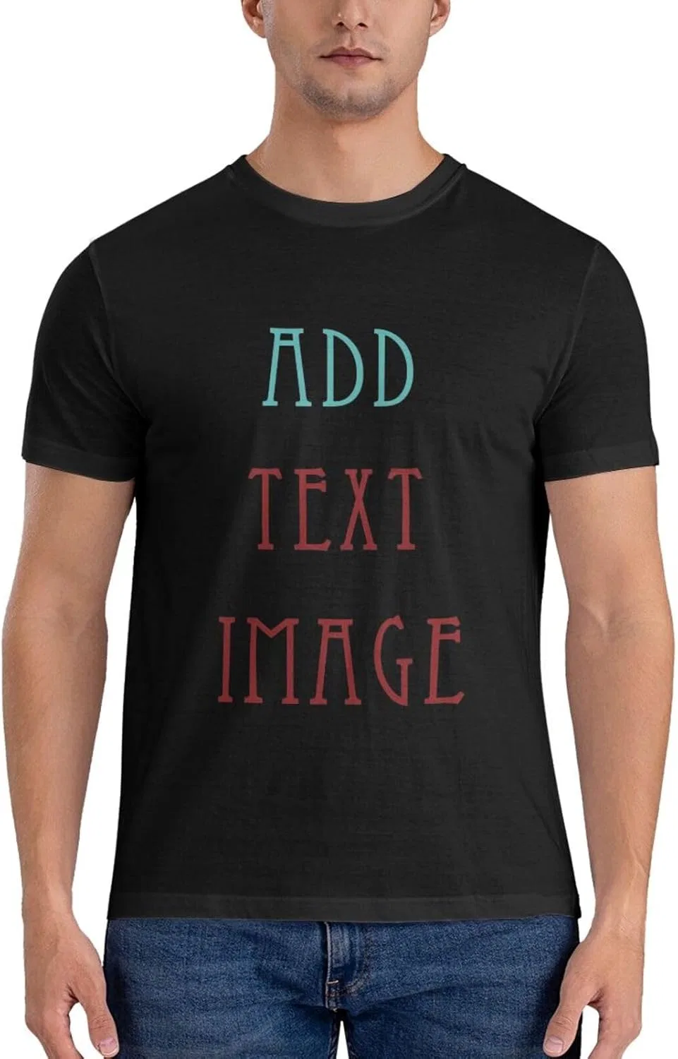 Футболка с принтом, Custom, хлопок, Black