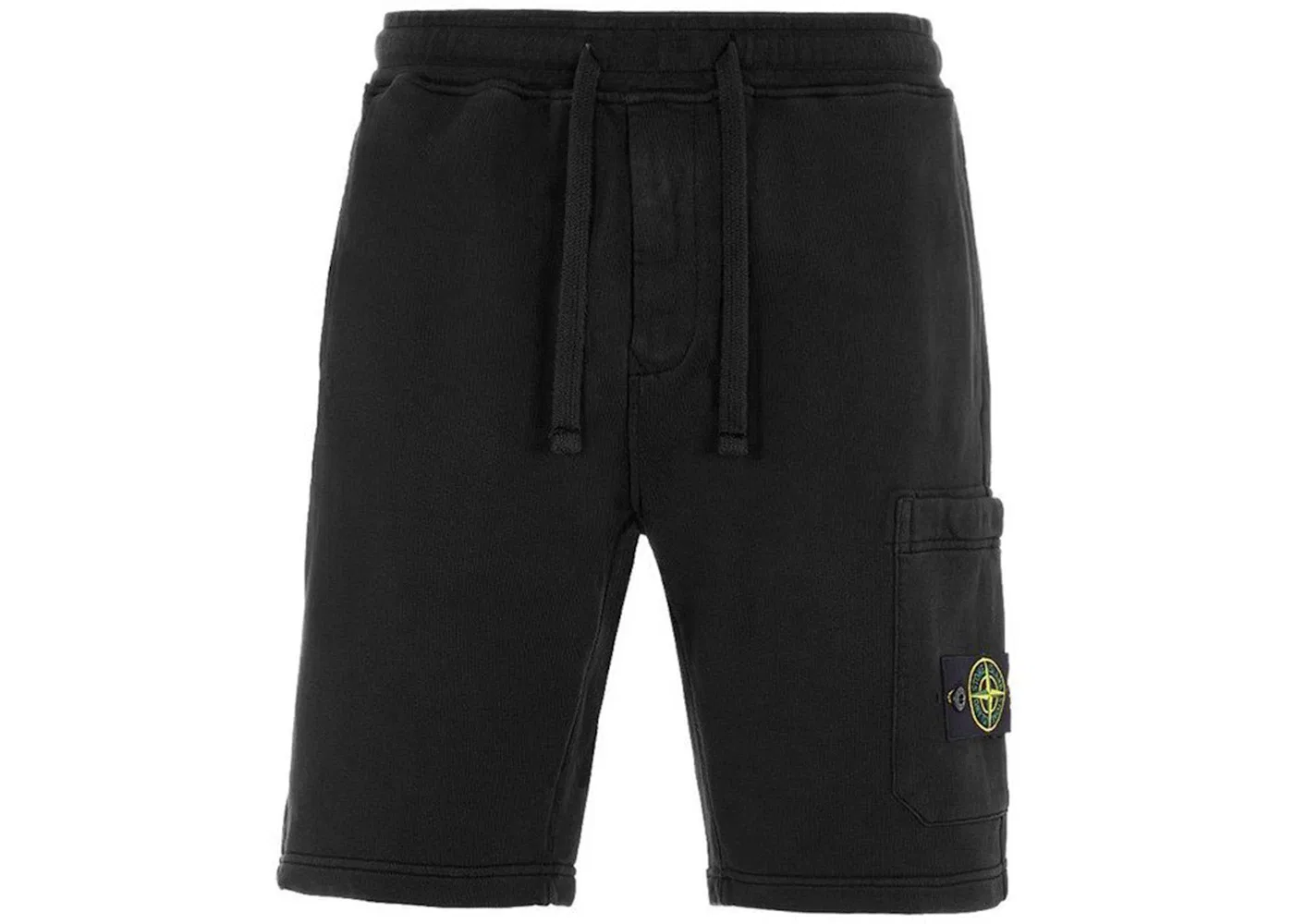 Мужские шорты из хлопкового флиса Stone Island, Black