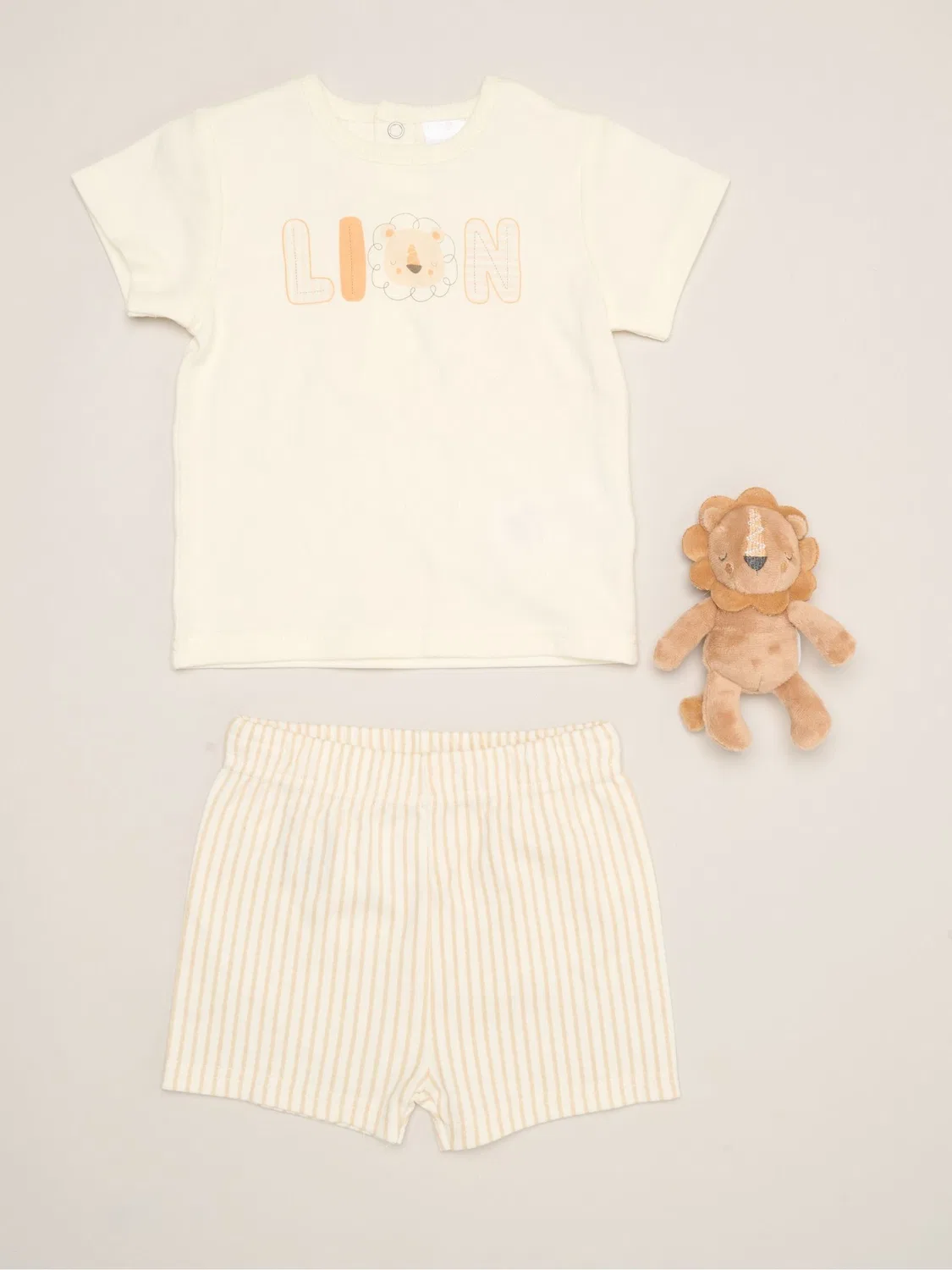 Комплект из футболки, шорт и плюшевой игрушки, динозавры Rock-A-Bye Baby Boutique, коричневый