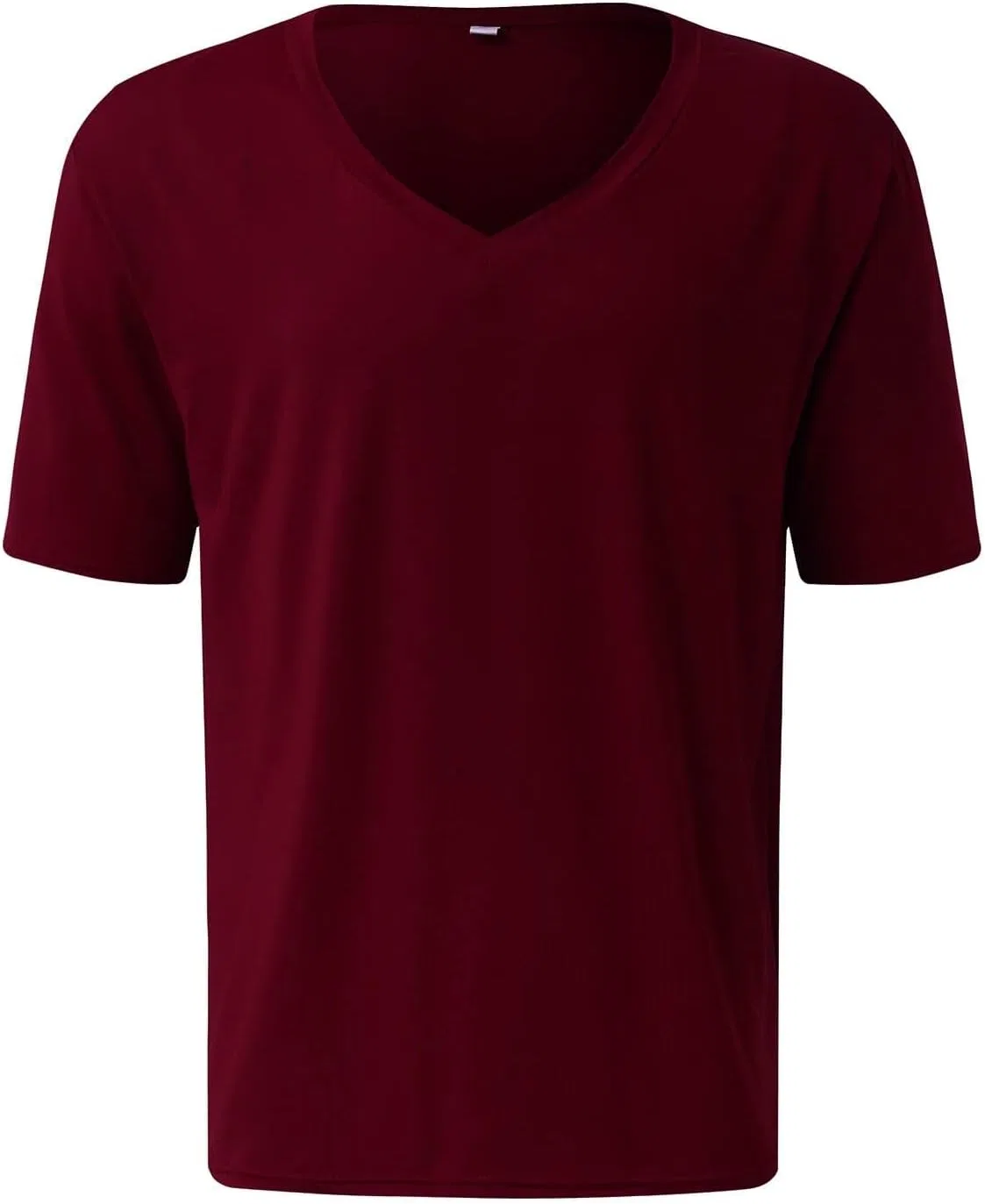 Мужская футболка V-образным вырезом для фитнеса, Wine Red — фото 3