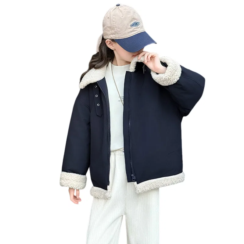 Детская пуховая куртка с меховым воротником Lanza, Navy Blue