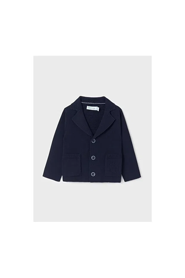 Детский кардиган для мальчиков с воротником-пиджачный Abel & Lula, Navy Blue — фото 4